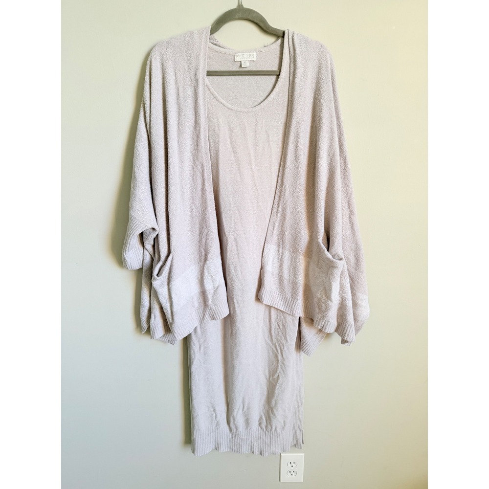 Barefoot Dreams CozyChic Ultra Lite Dress Cardigan Set XS Tan Beige Loungewear